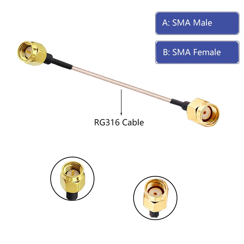 SMA male to female RG316 feeder adapter jumper 3g 4g 5g wifi module extension cable