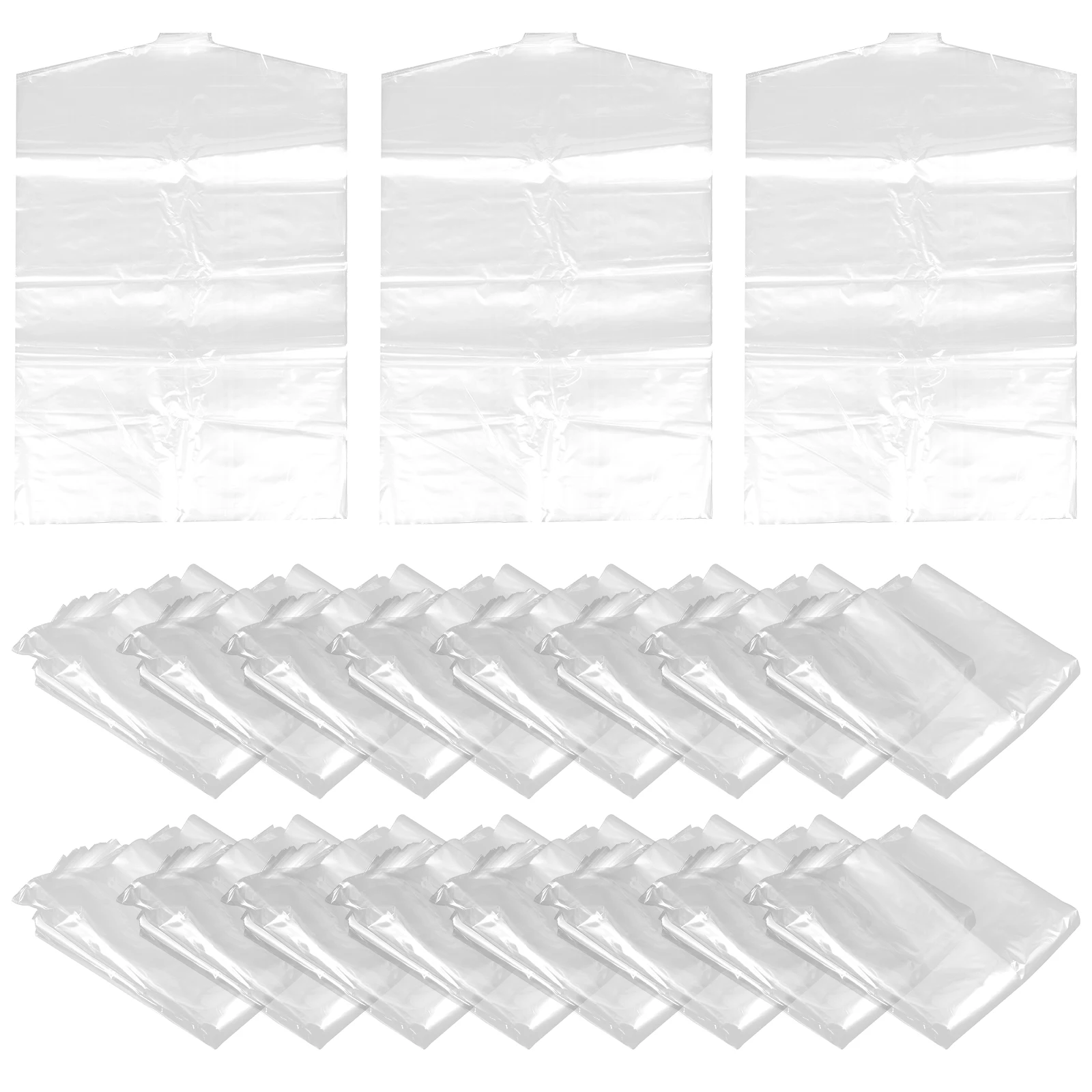

50Pcs Kids' Garment Cover Transparent Lightweight Clothes Cover for Storage Hanging Suit Coat Dress Shirt Pants Organizer