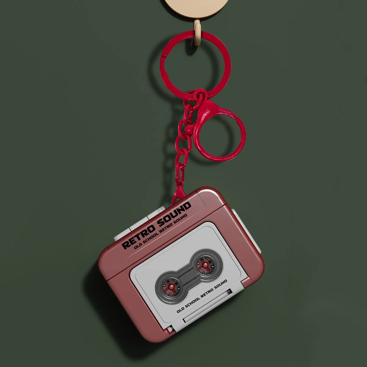 Mini retro tape recorder keychain can be recorded to play music fun music box pendant mini player souvenir key ring couple gift