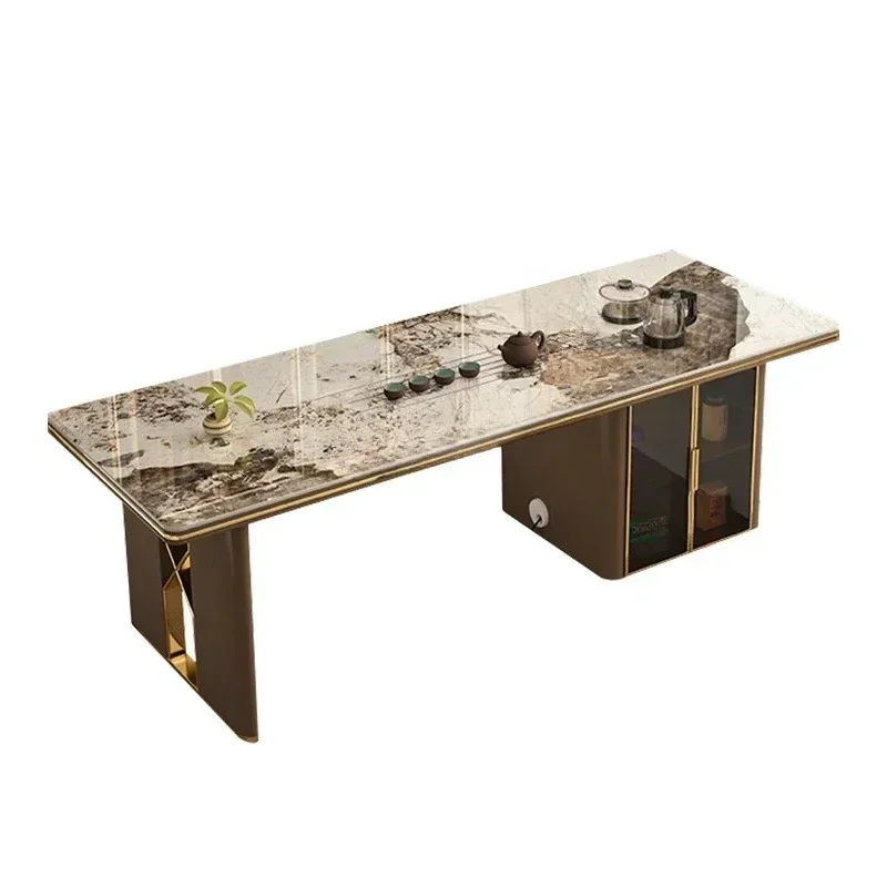 

Light luxury rock slab tea table Modern simple large slab boss office reception tea table