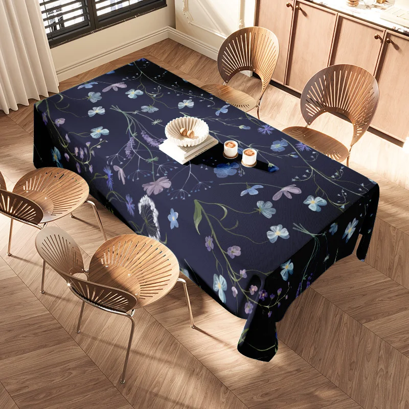Waterproof Tablecloth Washable Floral Dining Table Cover Kitchen Party Decor Backdrop Washable Table Runner Home Table Setting