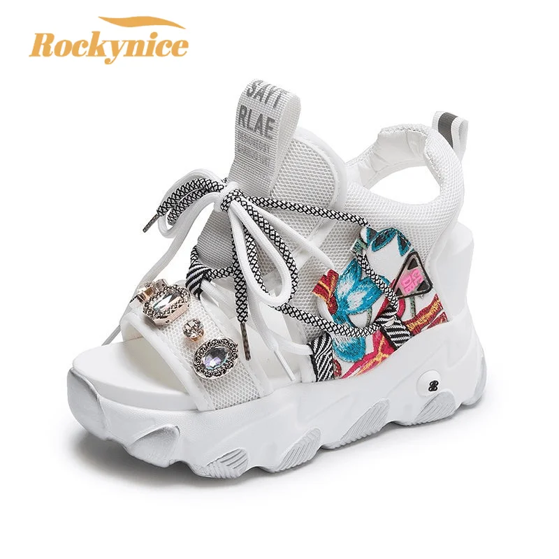 Summer Women Platform Sandals Chunky Wedges Shoes For Woman 2023 Designers Brand Sports Casual Fashion 8cm High Gladiator Sandal