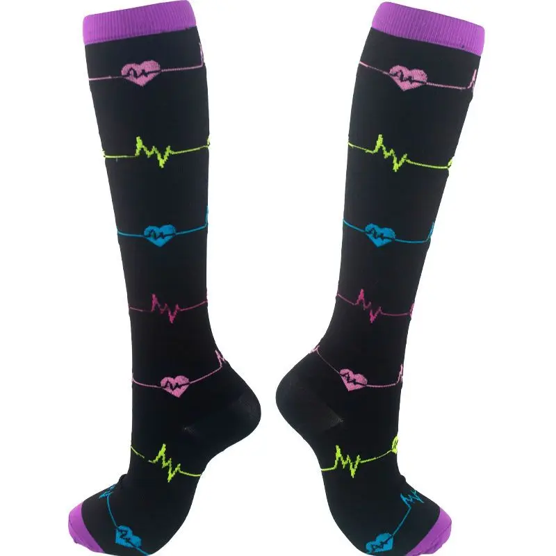 Purple Compression Socks For Medical Varicose Veins Edema Diabetes Nurse Maternity Pregnant Women Socks Men Носки Cycling Socks