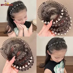 Peigne à cheveux rond coréen pour filles, pinces à cheveux pour enfants, vêtements de sauna Updo pour enfants, accessoires pour cheveux pour femmes, nouveau