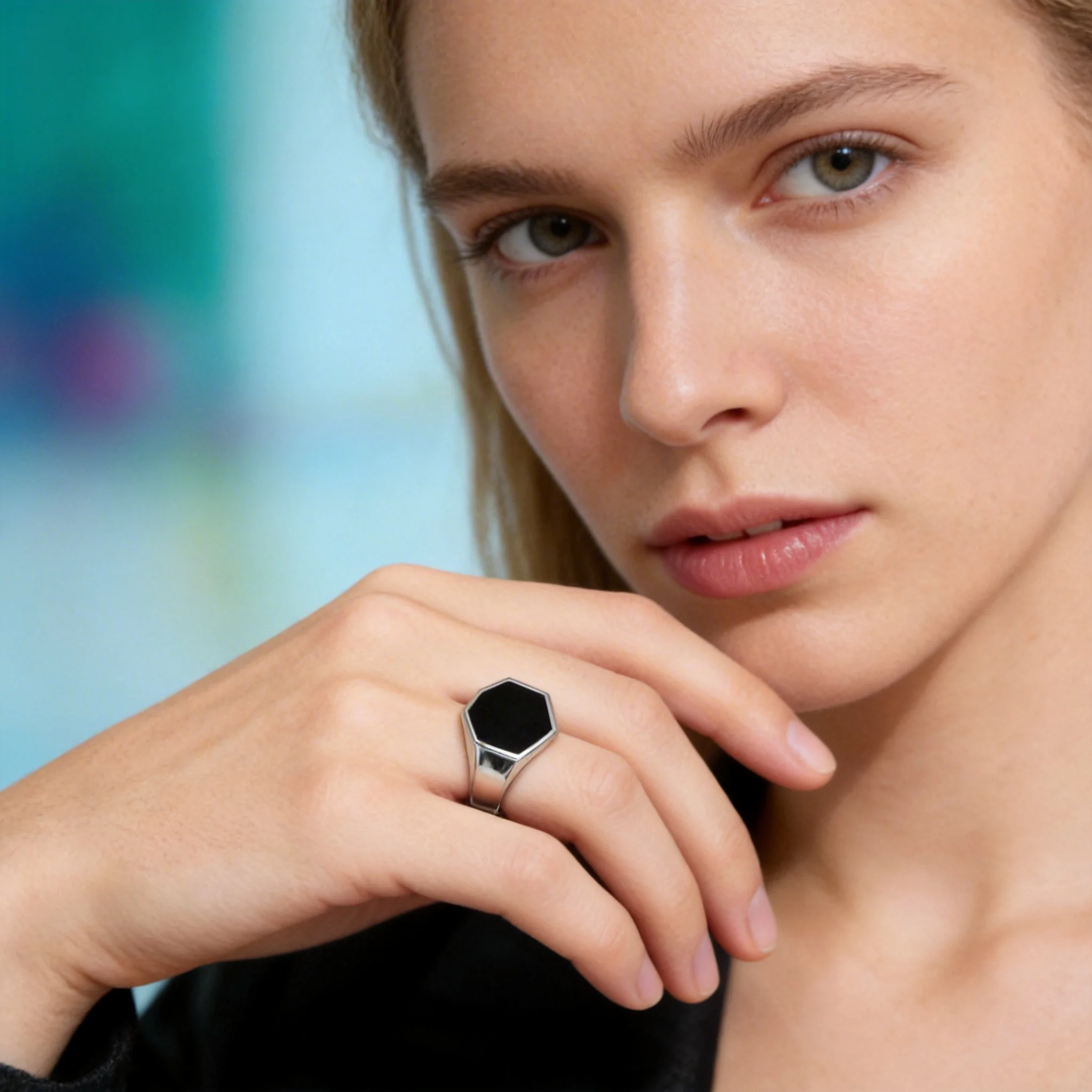 Punk Rock Stainless Steel Signet Ring  for Women And Men Cool Business Casual Finger Jewelry Party Gifts