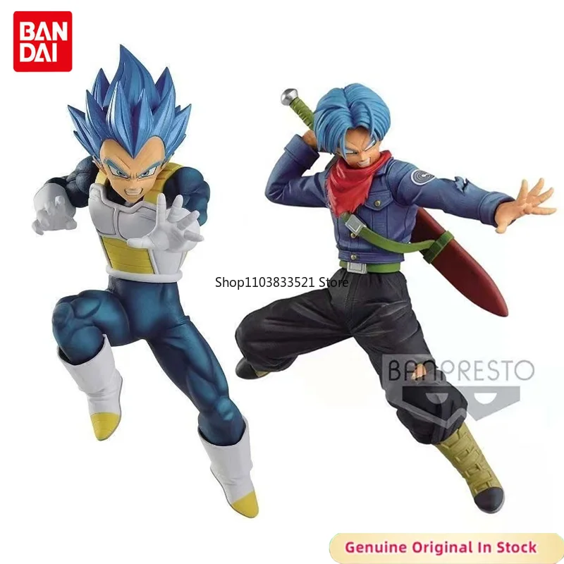 BANDAI Original Anime Dragon Ball SUPER SAIYAN GOD Vegeta IV&Trunks Father and Son Character Action Model Desktop Decoration