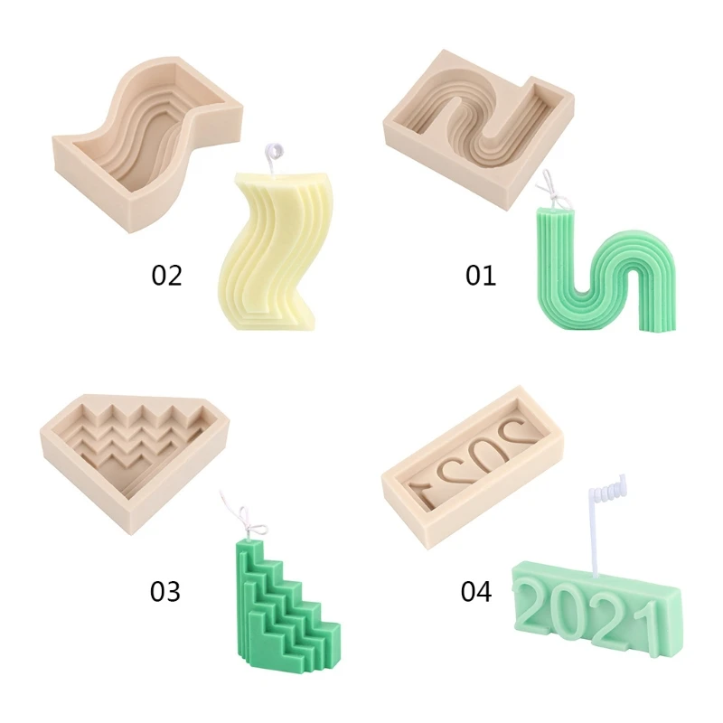 Stampo geometrico in silicone per candele con aromi epossidici in gesso per decorazione domestica Dropship