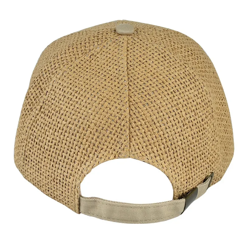 Gorra de béisbol de paja para hombre, gorro con Cierre trasero ajustable, informal, transpirable y fresco, novedad de 2020