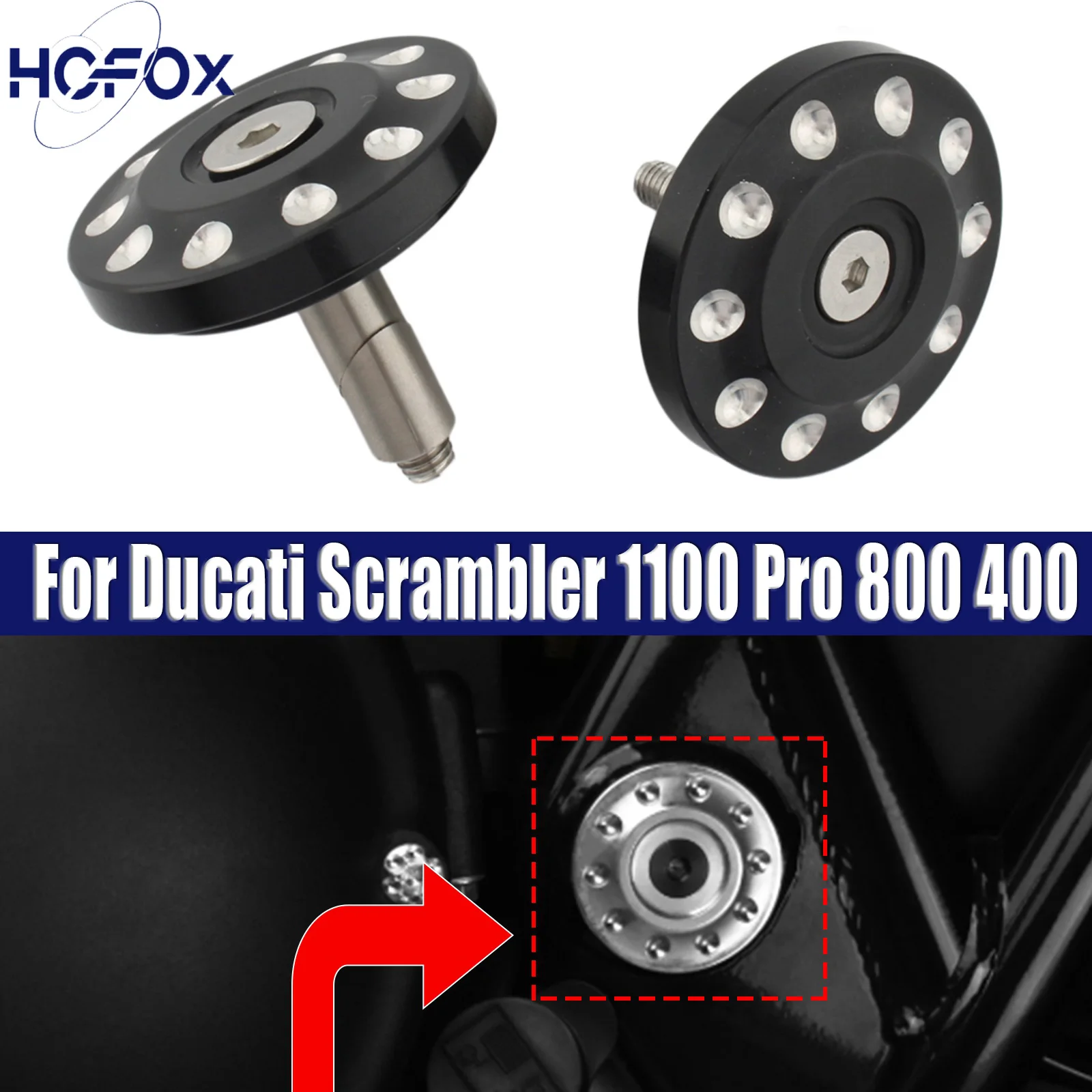 

Motorcycle Frame Plugs Hole Cap Cover Set For Ducati Scrambler 1100 Pro 800 400 Frame Cap Motorcycle Cover