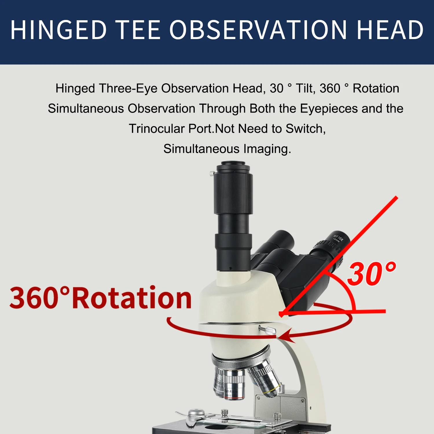KOPPACE 290X-7200X Trinocular Compound Lab Microscope Flat Field Achromatic Objective 12 Million Pixels USB Camera