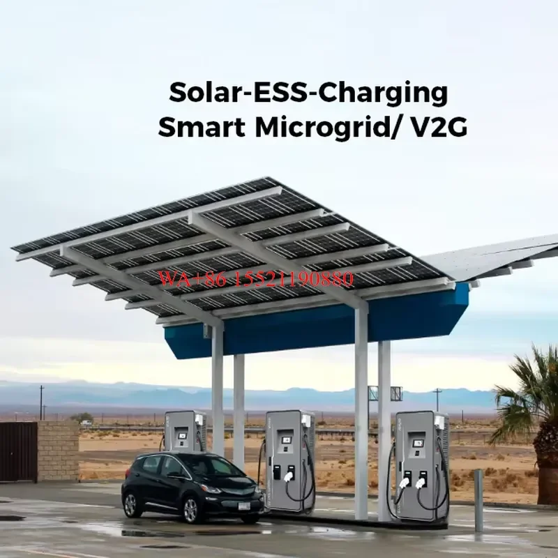 WMWMNU Solar Energy System AC to DC Charger Dual Plug Fast Car Charging Station for High Speed Service Area