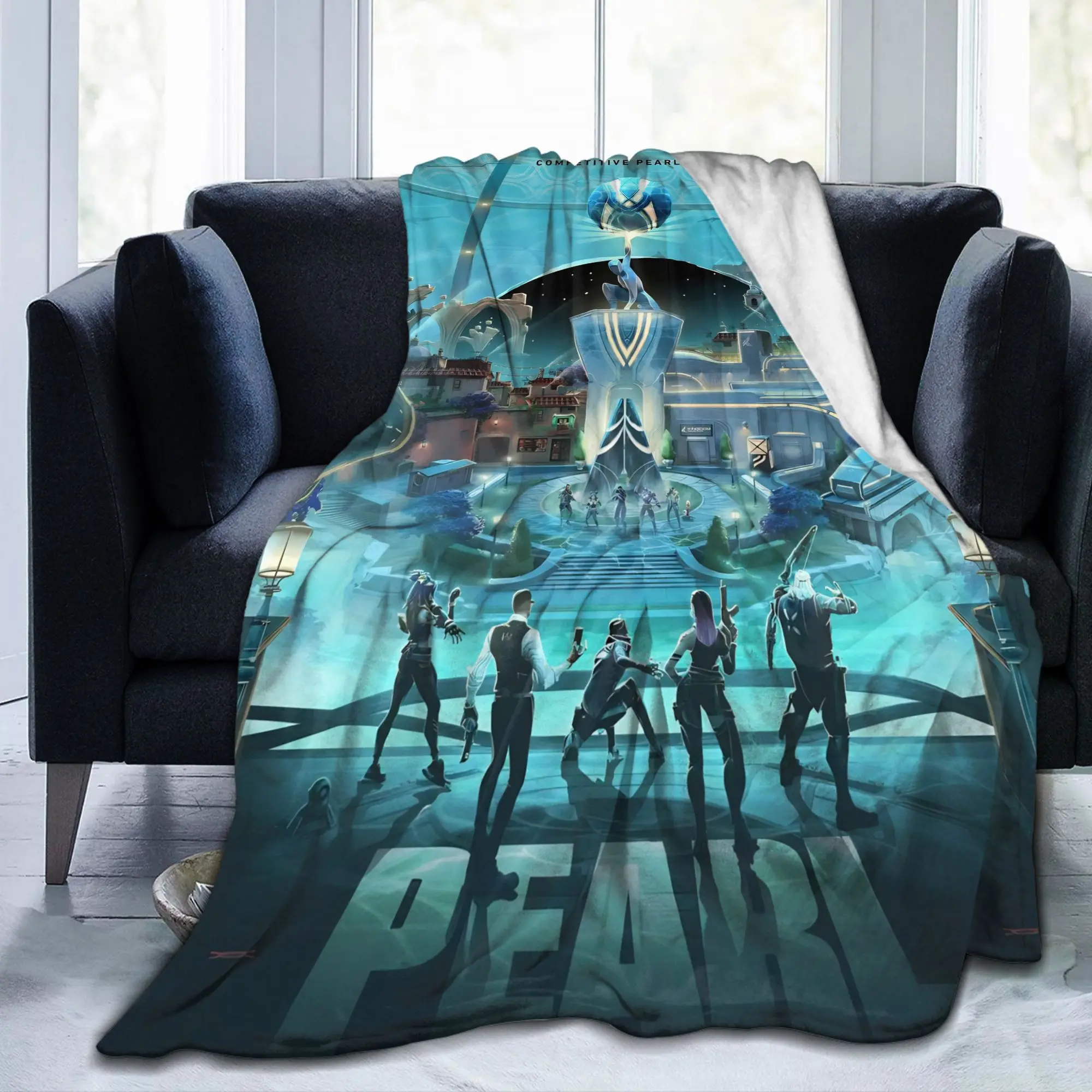 Valorant Shotting Games Blanket Cartoon Wool Funny Warm Throw Blankets for Chair Covering Sofa Autumn/Winter Couch