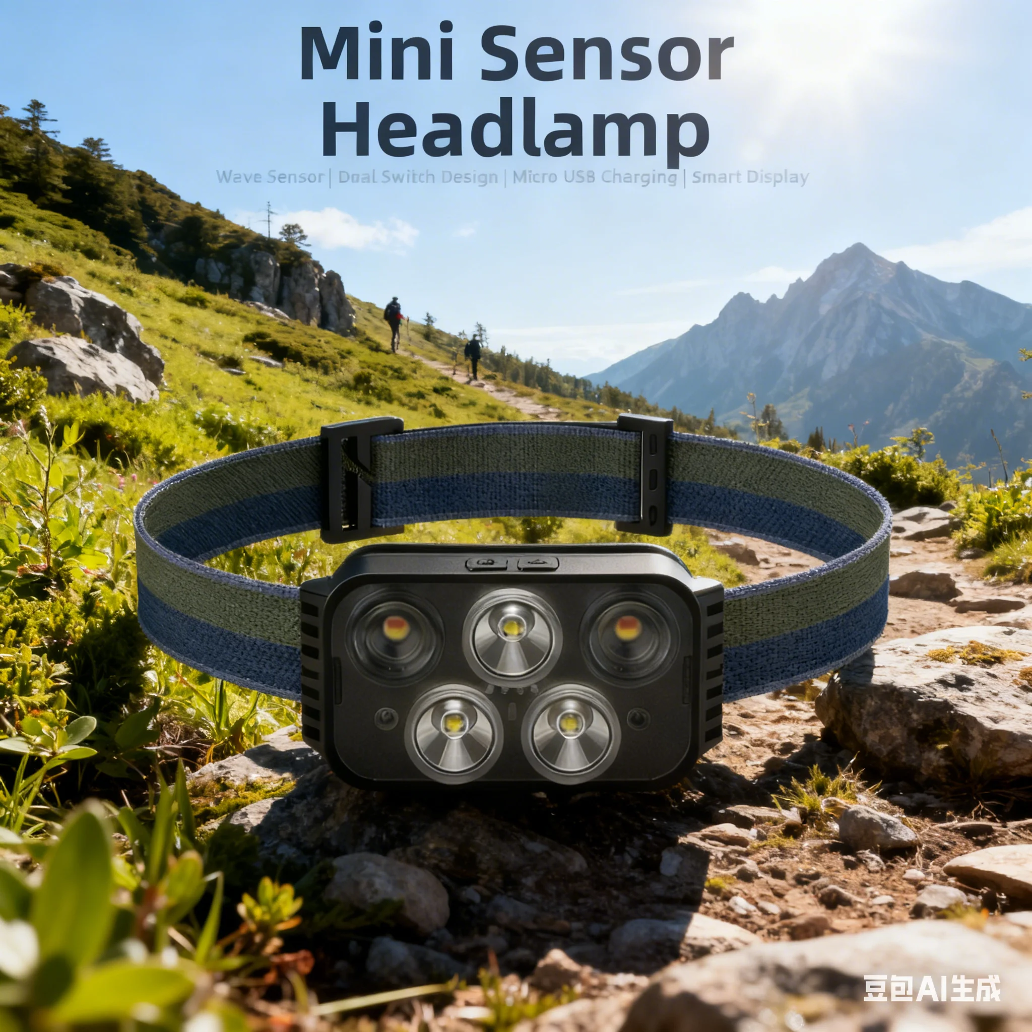 

Налобный фонарь для кемпинга, перезаряжаемый через USB, XPG COB, красный, белый светодиод, сильный светочувствительный налобный фонарь с дисплеем уровня заряда батареи