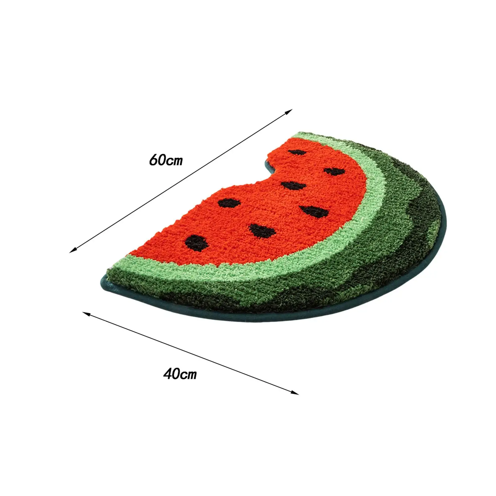 Bathroom Floor Mat Watermelon Shaped Shower Rug Decor Bath Carpet Washable Area