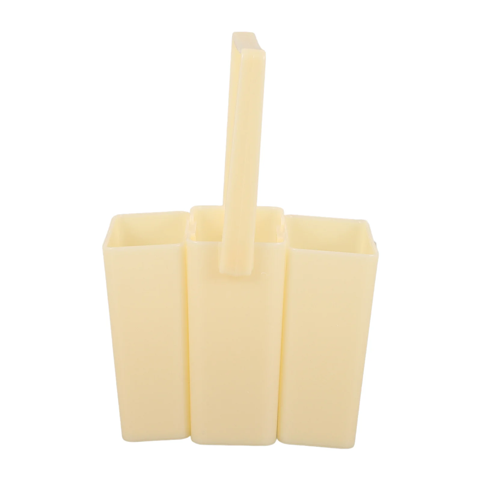 

Portable Brush Washer Round Painting Bucket Beige 3 Compartments Detachable Space Saving Art Supplies