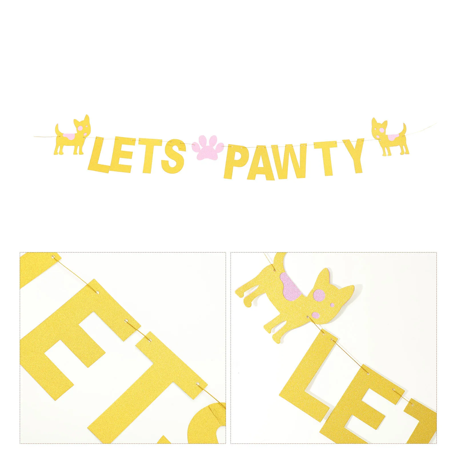 

1Set Pet Dog Birthday Banner Decorative Banner Paper Material Hanging Flag for Pet Birthday Party Supplies