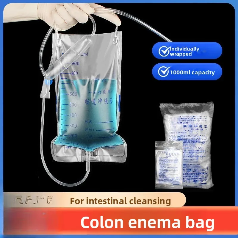 

Одноразовый мешок для очищения толстой кишки, система орошения клизмы емкостью 1000 мл для облегчения запоров, набор для анальной чистки домашнего использования с трубкой