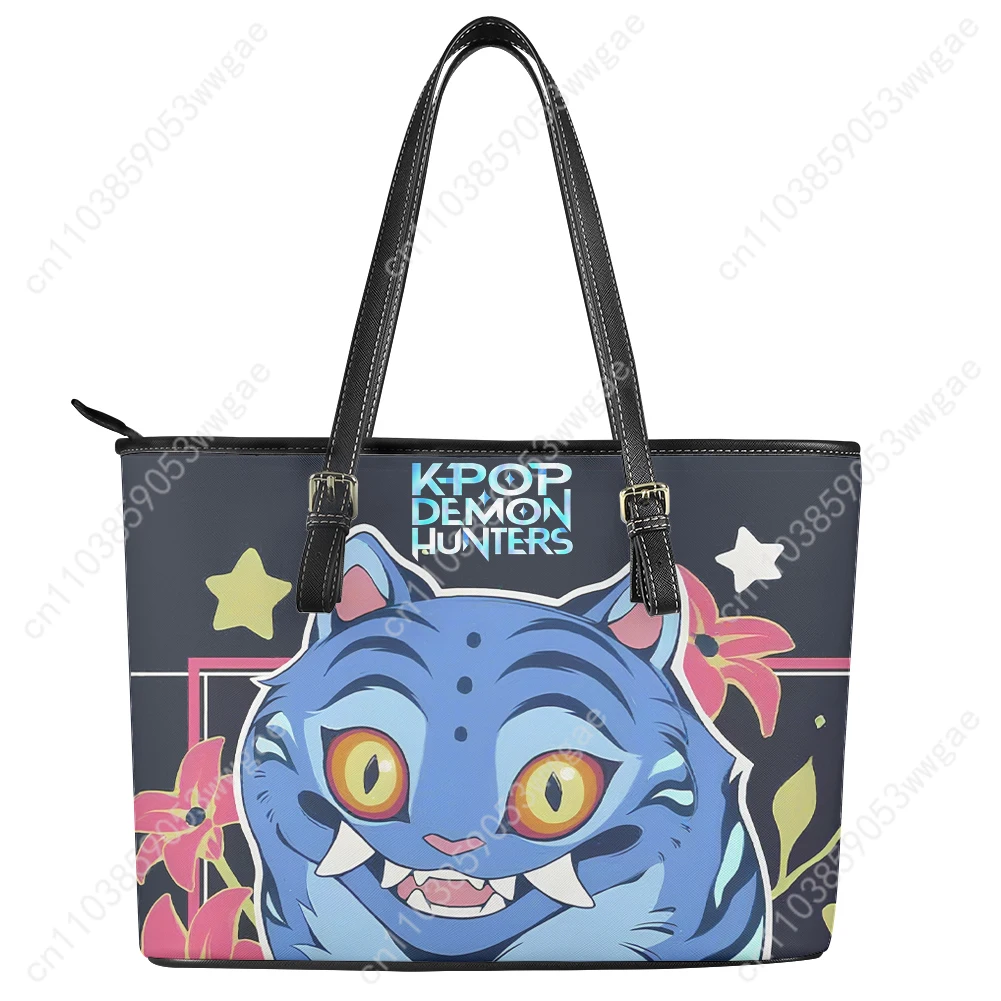 KPop Demon Hunters Handbag Womens Vintage Personalized Tote Bag Shoulder Bag Business Leather Purse Travel Customized Bag Gift