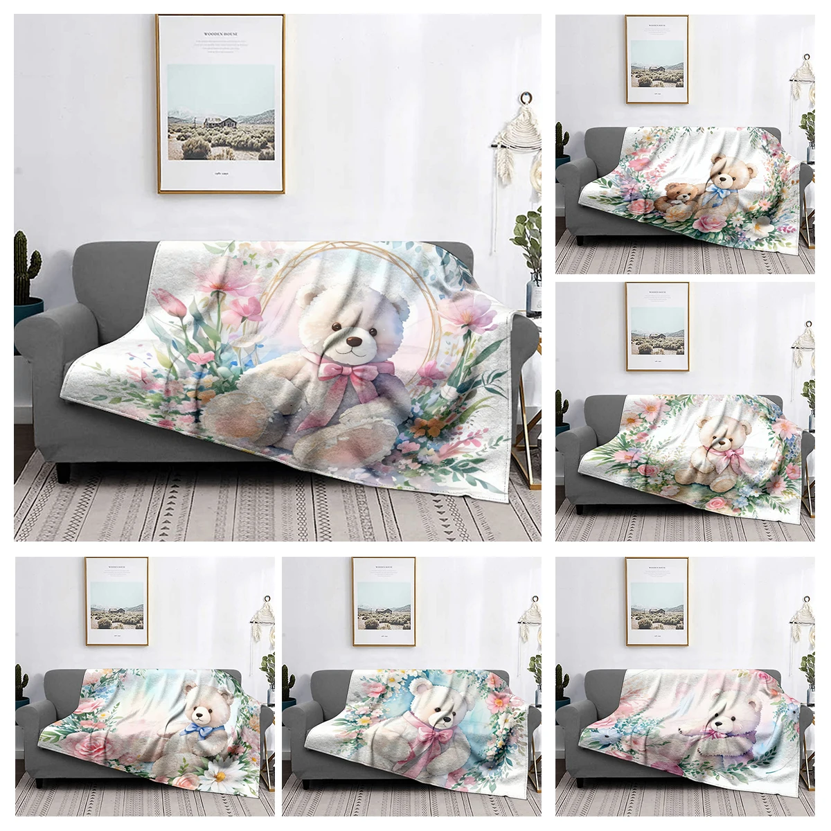 Home decoration plush Throw Sofa blanket Bedspread bed fluffy soft blankets decor Plaid Modern morandi winter Merry Christmas