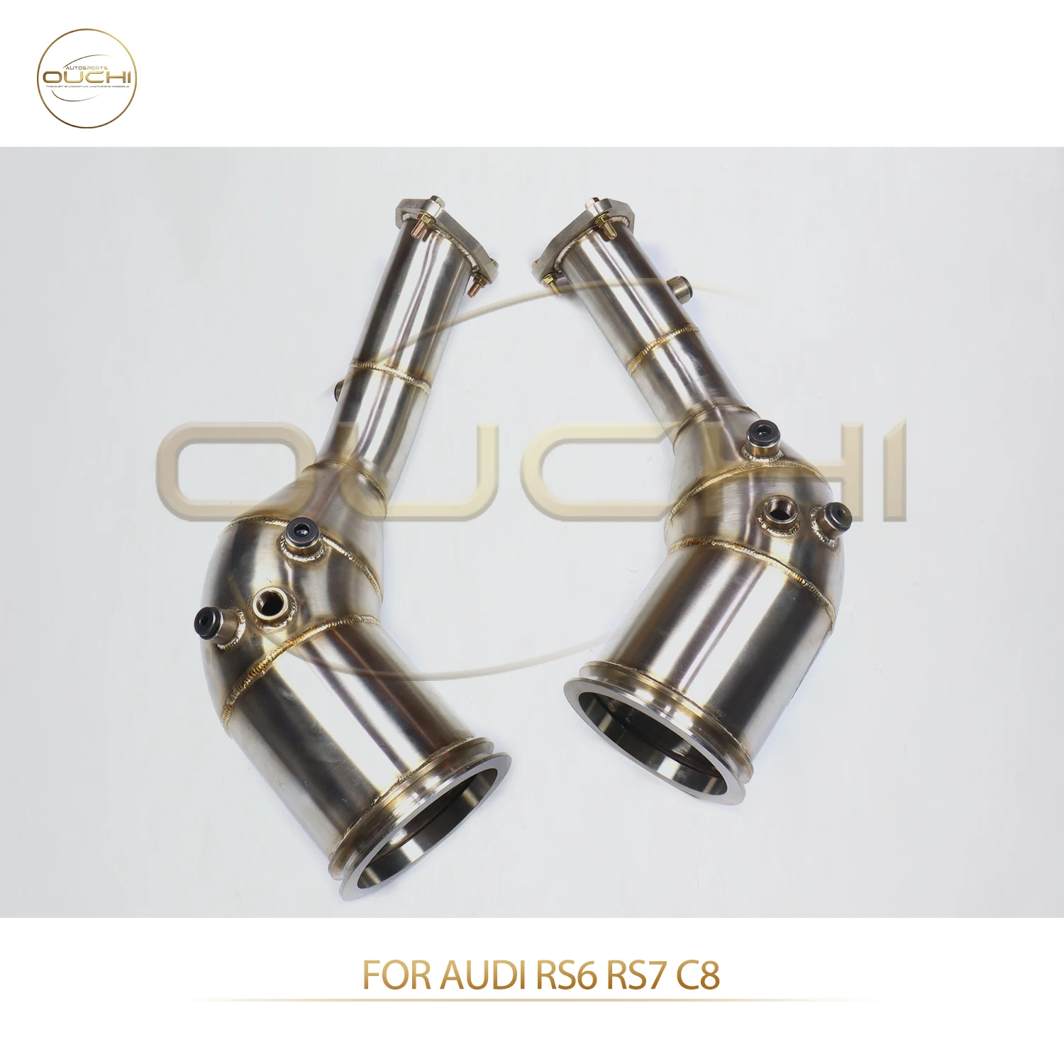 

Прямые продажи с фабрики OUCHI, 70 мм, водосточная труба для катализации труб для Audi RS6 RS7 C8 SS304, детали выхлопной системы без теплоизоляции