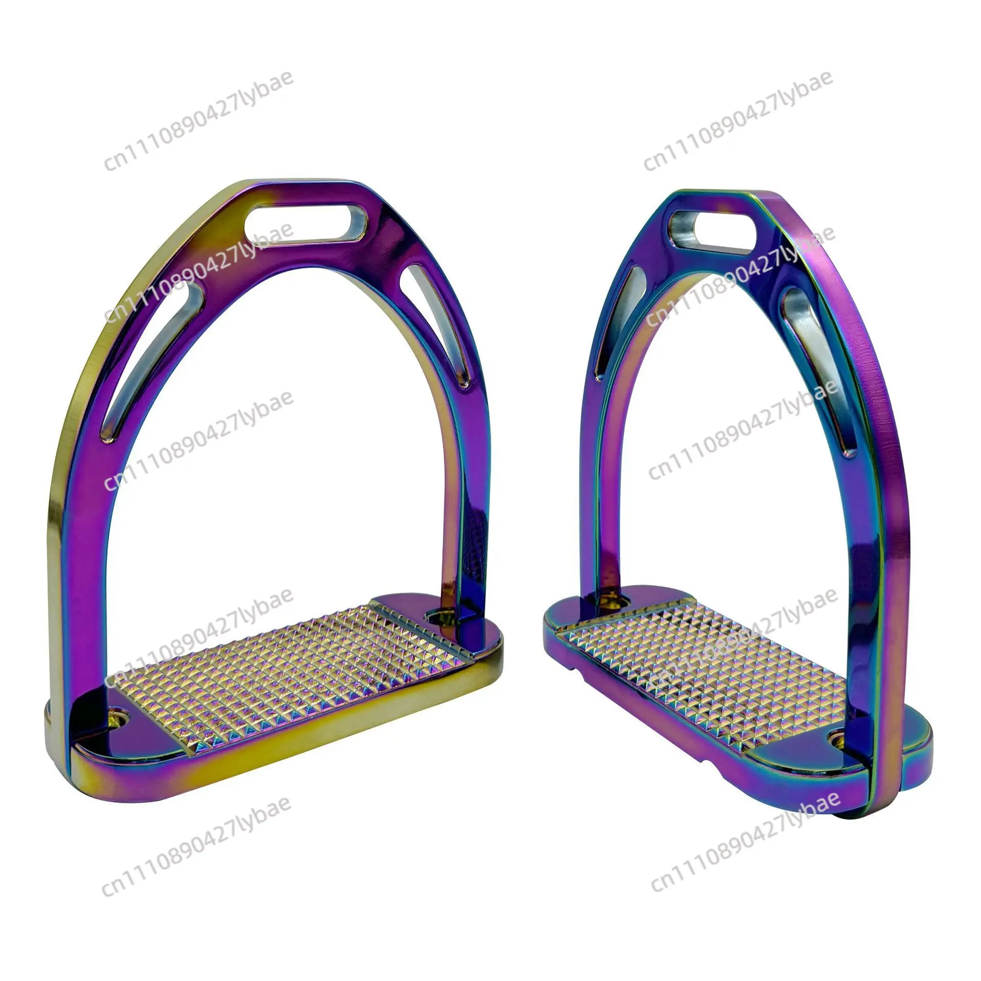 High-Strength 800KG Aluminum Stirrups — Anti-Break, Fine Polished, Vacuum-Plated, Lightweight Alloy Equestrian Stirrups