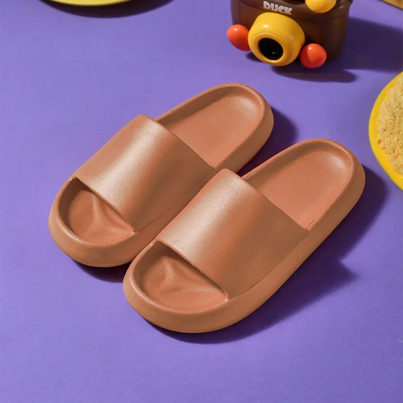 Men Single Band Bathroom Slippers, White Solid Color Slippers