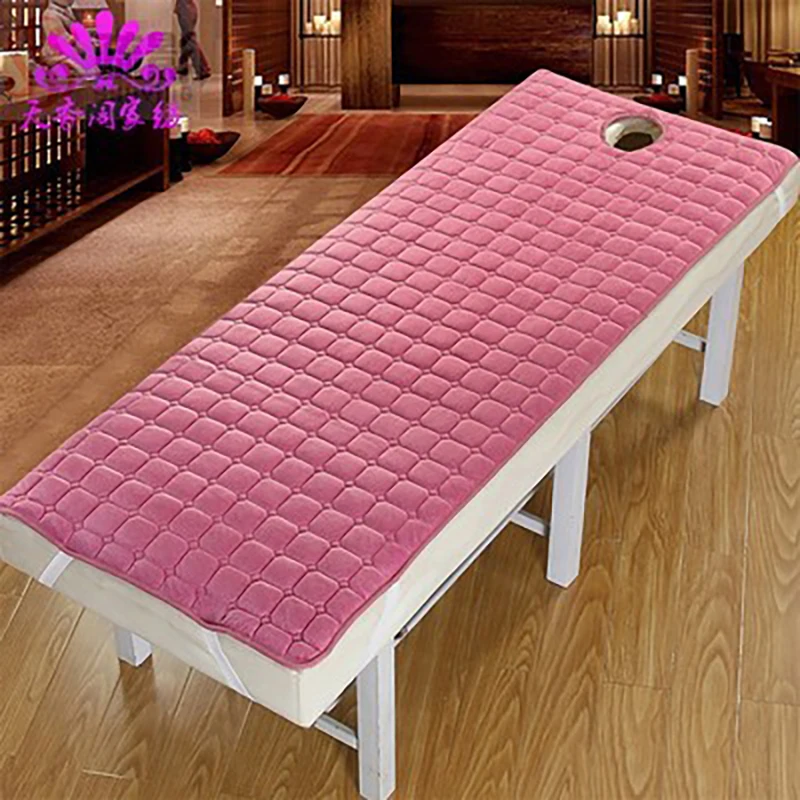 Matelas de coussin de lit de salon de beauté, velours épais, chaud, antidérapant, chambre de beauté, polymère, coussin de lit de massage avec trou