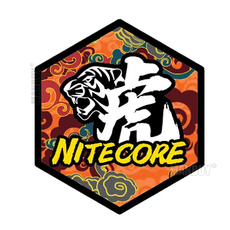 NITECORE LOGO Embroidery Velcr0 Patch Tactical Military Decorative Patches Combat Appliques Emblem Embroidered Badges Tiger Year