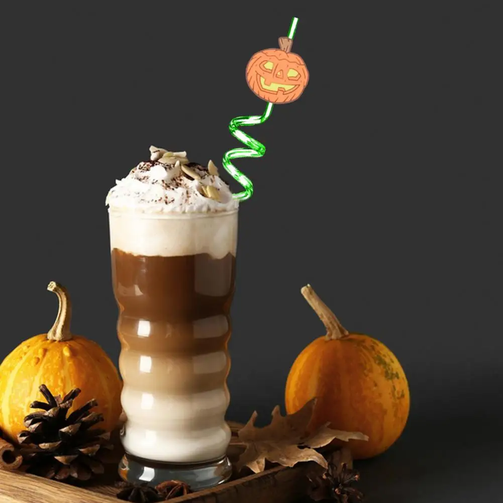 

Halloween-themed Party Supplies Eco-friendly Plastic Straw 8pcs Halloween Reusable Drinking Straws for Children's for Hot