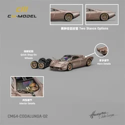 CM MODEL 1:64 Pagani Codalunga Gold Diecast Model Car