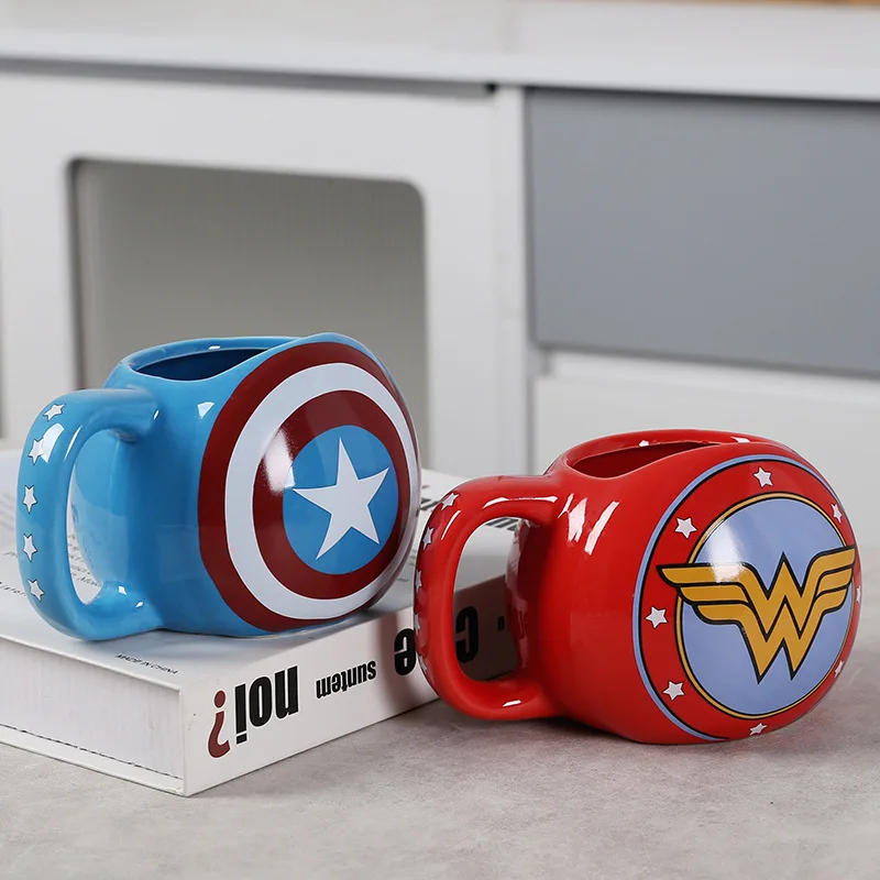 Taza De CóMics De Marvel Con Tapa De CeráMica Para NiñOs, periféricos De Anime, Vaso De Spider-Man De Gran Capacidad