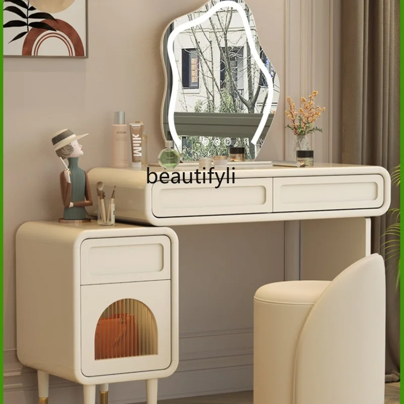 

Dressing Table Bedroom Minimalist Chest of Drawers Integrated Bedroom Cosmetic Cabinet Small Advanced Cream Style Makeup Table