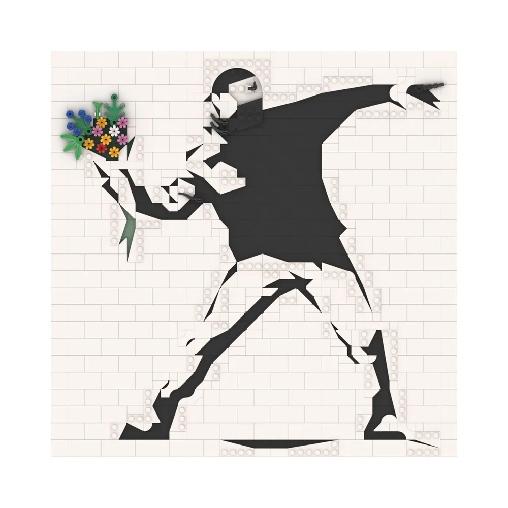 

Gobricks MOC-228358 Banksy - Flower Throw Building Blocks Toys Gifts