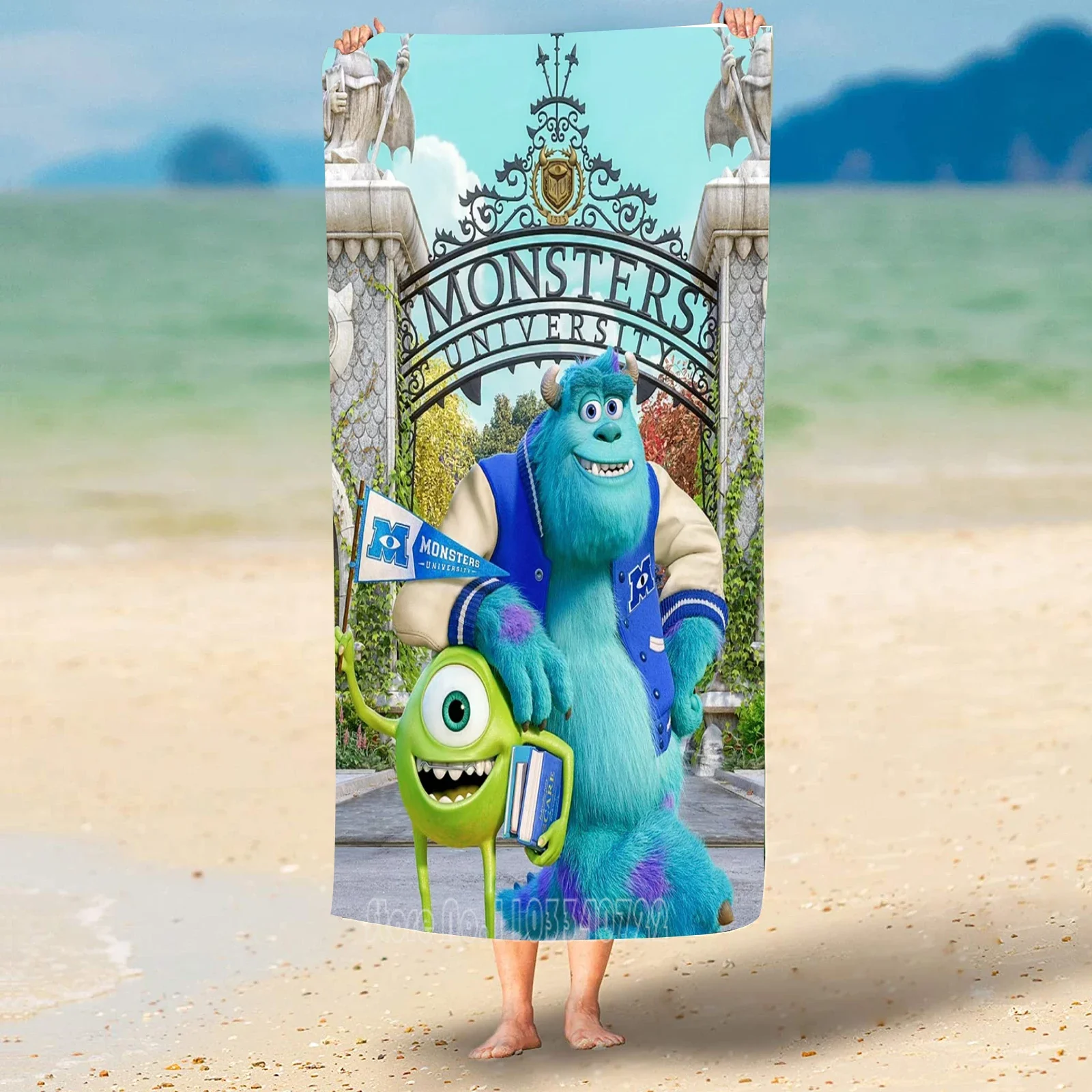 

Пляжное полотенце Monsters Electric Company, 100% микрофибра, мультяшная душевая ванна, детские полотенца для рук различных размеров, ванная комната