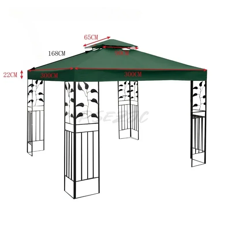 3x3M Sunshade Canopy 300D Encrypted Waterproof Polyester Fabric Multi-color Outdoor Courtyard Canopy Rainproof Tent