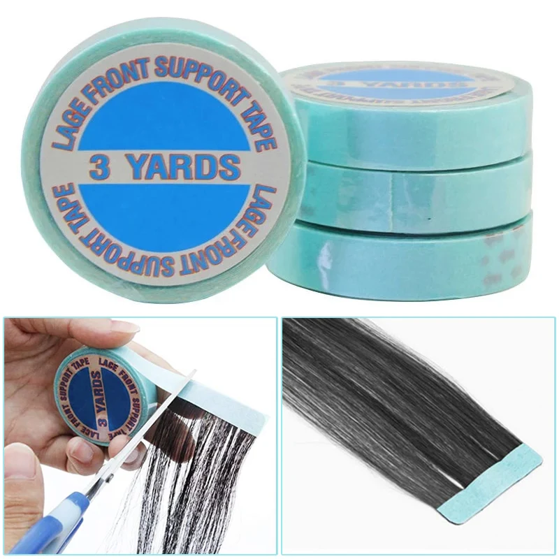 3pcs/Lot 3yards Hair Extension Tape Waterproof Wig Adhesives Tape Strong Double Sided Replacement Tape for Toupees Hairpieces