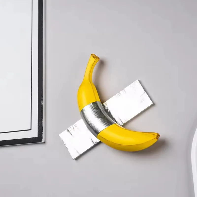 

Contemporary Resin Tape Banana Sculpture - Wall Decor for Living Room, Kitchen, Bathroom & Home Interior, Art Gift