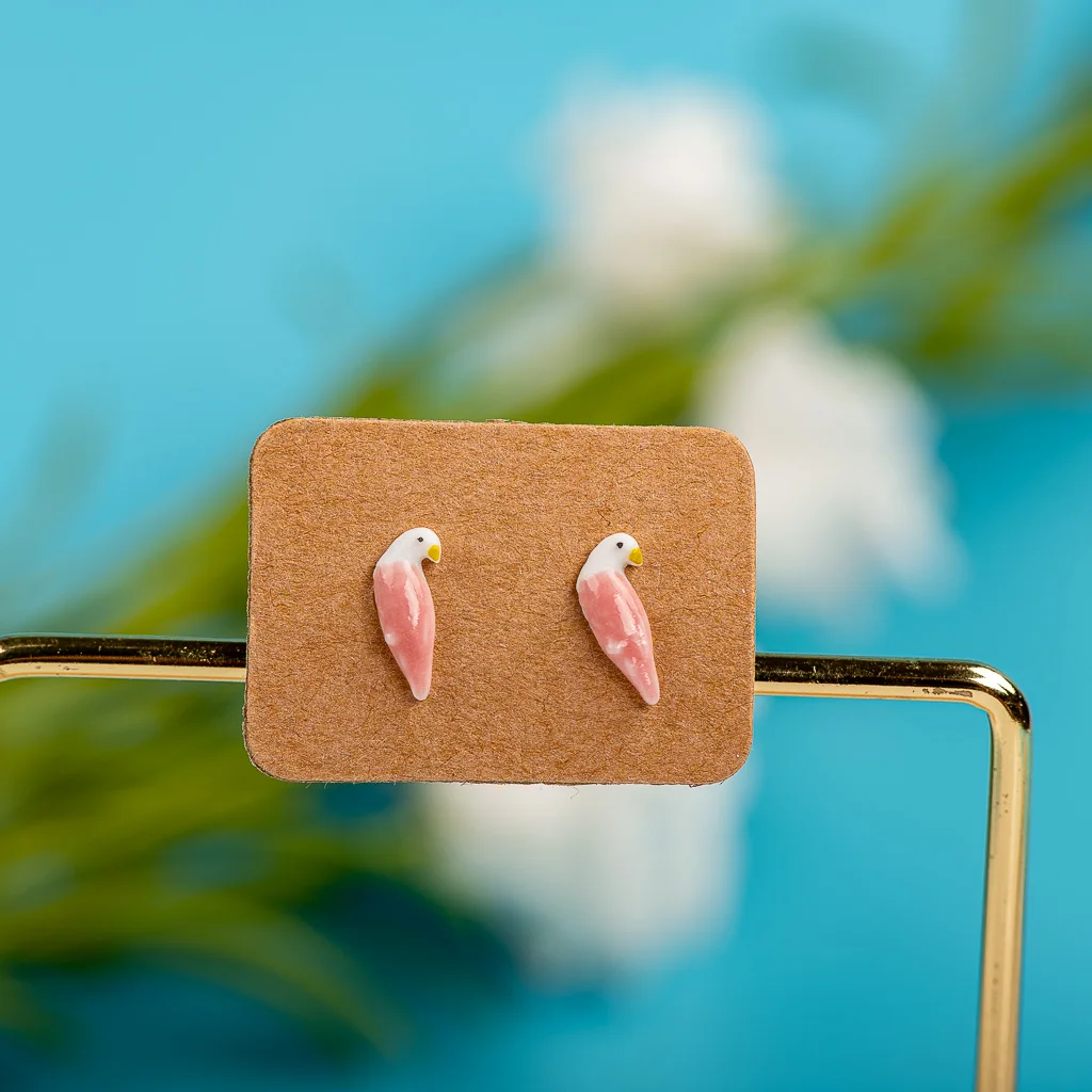 Porcelain Multicolor Ceramic Earrings Anti-allergic Cartoon cute little animal jewelry  #LY526 aretes acero inoxidable mujer