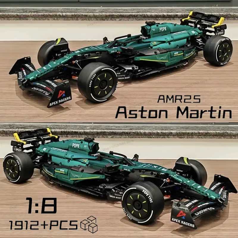 MK6022 1912PCS 1:8 Nouveau modèle Technic Martin Aramco AMR25, blocs de construction MOC, voiture de sport, kit de montage DIY, jouet, cadeaux pour garçon, décoration