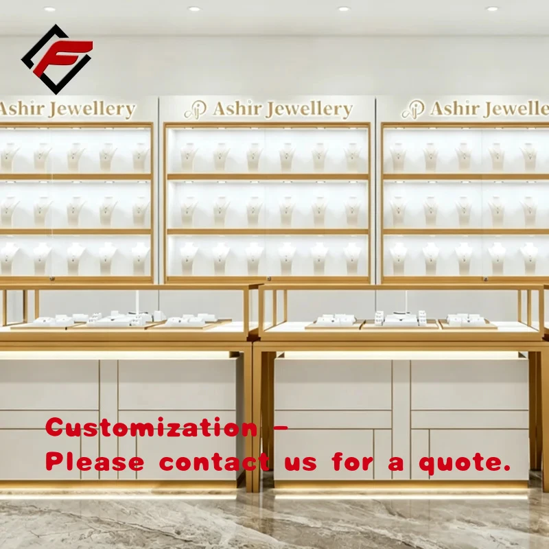 custom.Customized Simple Design Jewelry Display Showcase High End Minimalist Jewellery Counter Boutique Shop Design