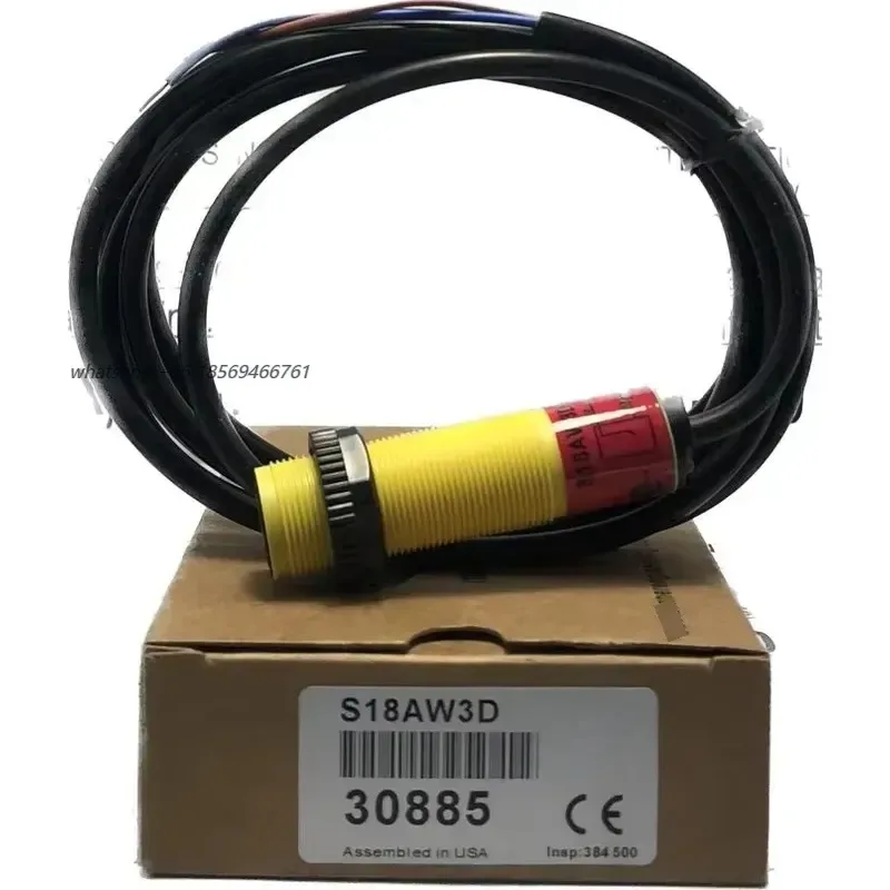 2026 S18AW3D Diffuse Range: 100 mm; Input: 20-250 V ac Output: SPST Solid-state Light Operate 2 m (6.5 ft) Cable