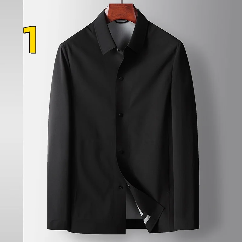 M10151 Solid color middle-aged and young luxury business non-iron thin jacket