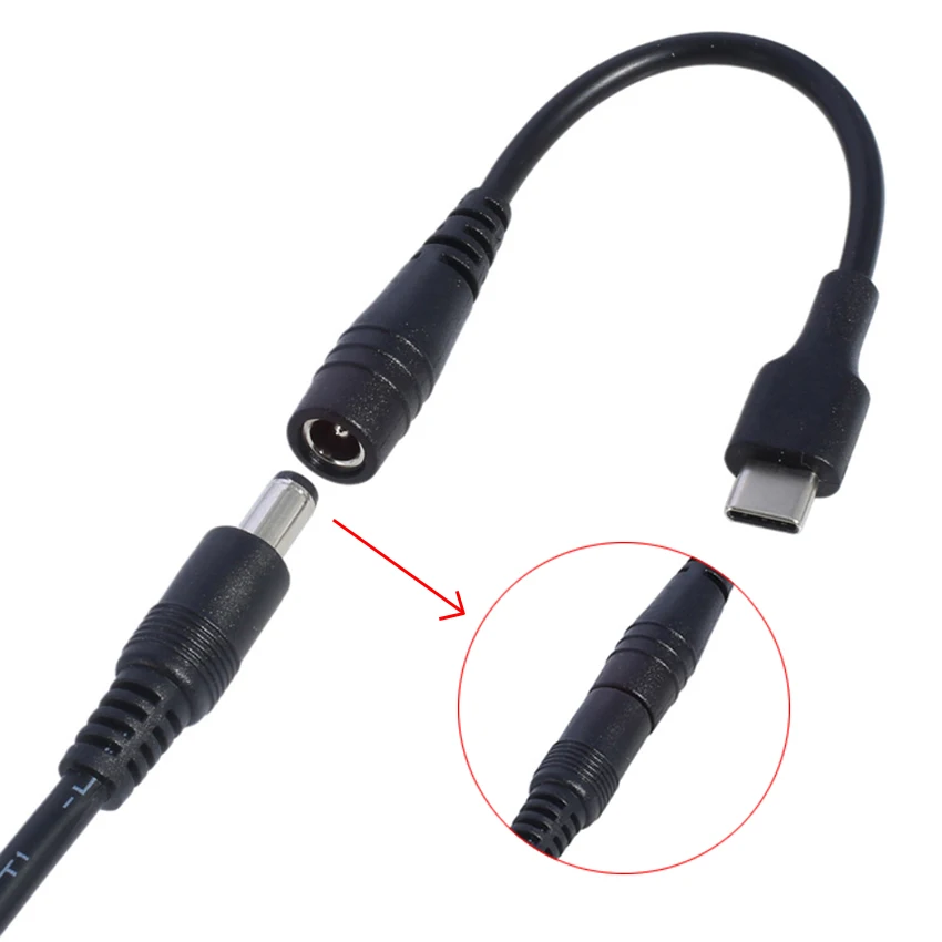 1/3개 DC 타입-C 남성-5.5*2.1 여성 케이블 5521 전원 잭 DC 전원 커넥터 5.5*2.1 어댑터 USB 타입-C 변환기