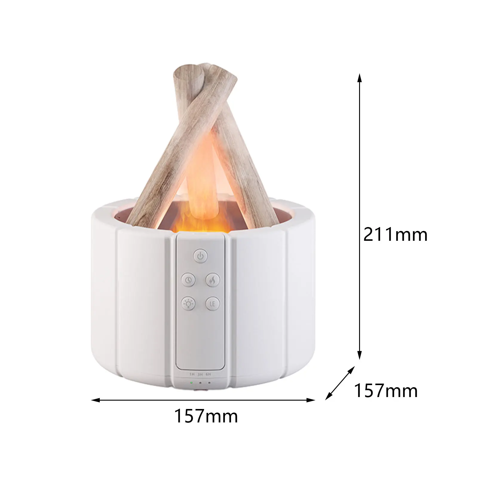 Pelembap udara minyak esensial portabel, Pelembab udara 7 warna simulasi api 250ml, penyebar minyak esensial tanpa suara untuk ruang tamu rumah