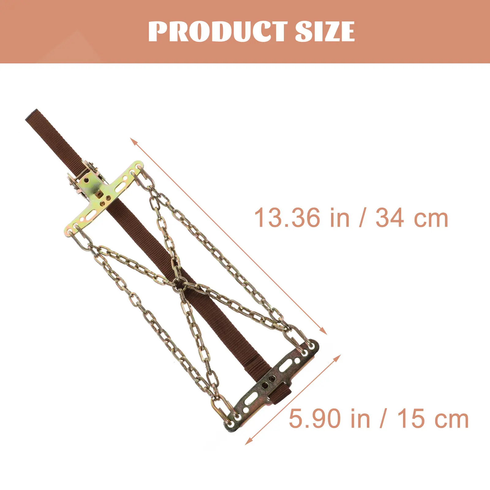 1Pcs Premium Metal Anti-Skid Tire Chains for Snow Ice Mud Roads Universal Fit Car Truck Suv Winter Driving Safety Non-Slip Grip