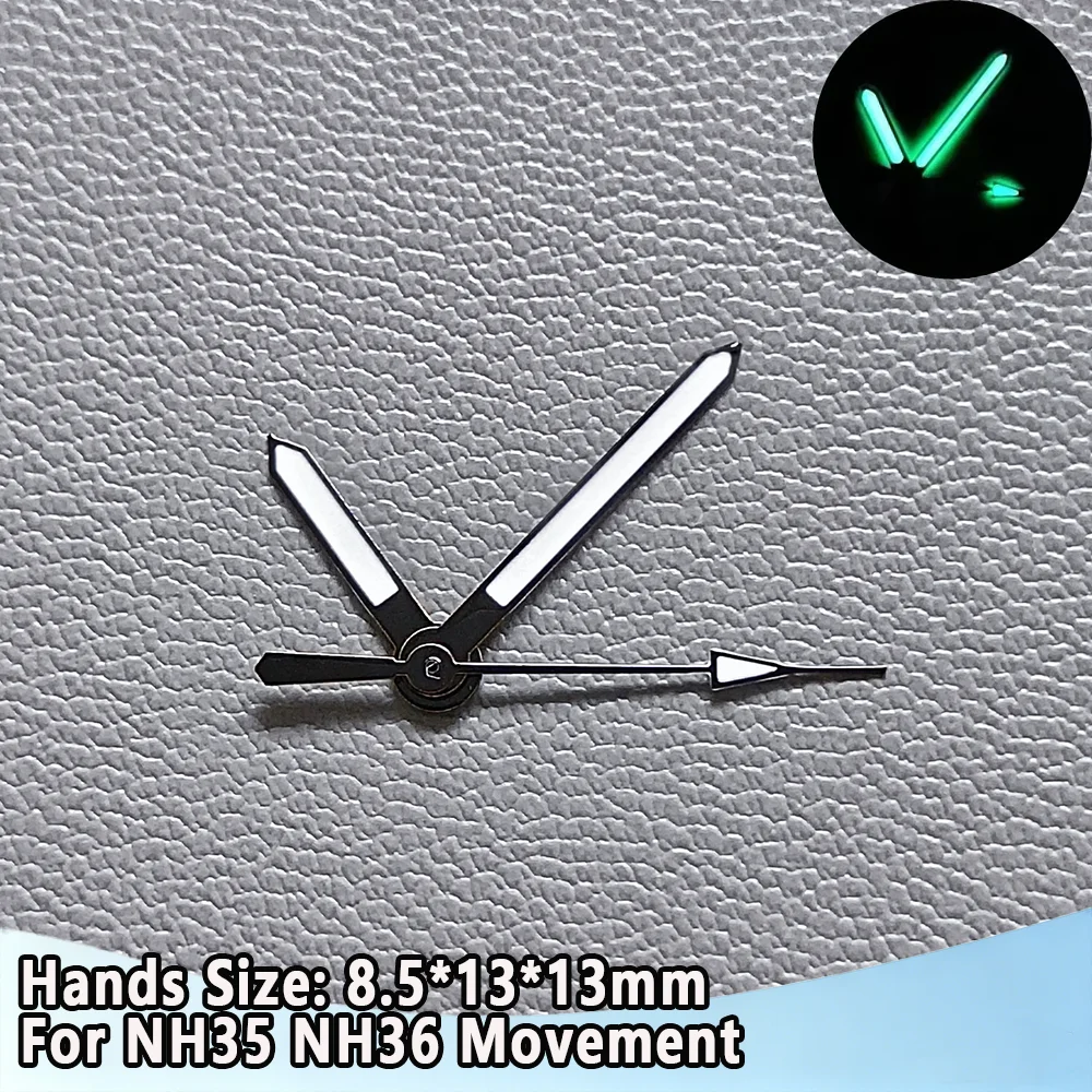 NH35 Watch Hands 8.5*13*13mm Black Red Orange Green Watch Pointer Suitable For NH35 NH36 Movement Watch Replaceable Accessories