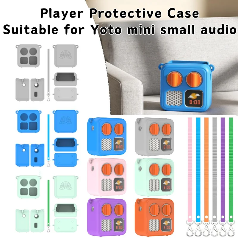 Small Audio Player For Yoto Mini with Lanyard 360° Shockproof Waterproof Player Device Protector Smooth Comfortable Grip