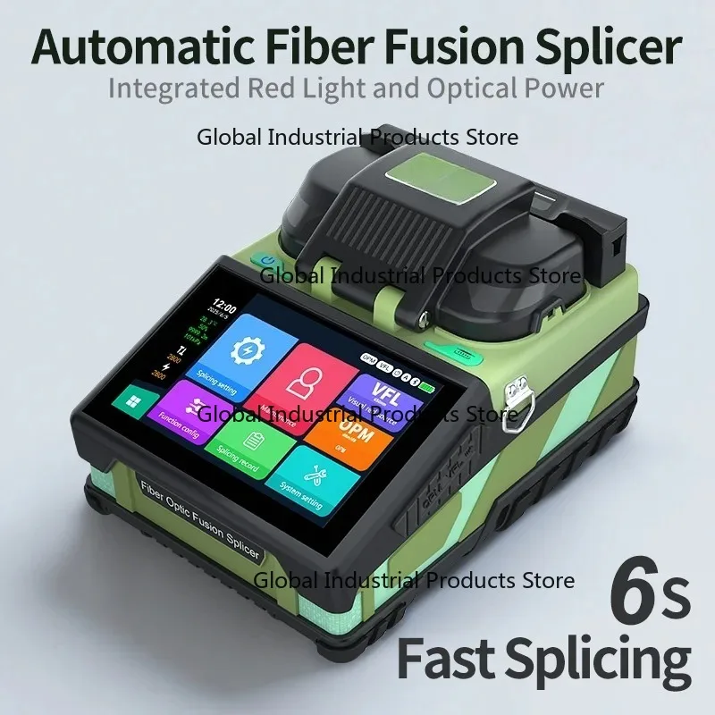 2025 New K6 6 motors Optical Fusion Splicer FTTH Fiber Optic Splicing Machine with Multiple Languages Touch Screen VFL OPM