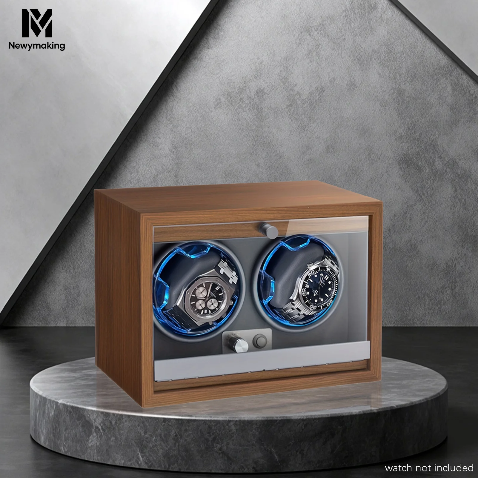 Watch Winder Box Automatic Watch Rotator for 1/2/4 Mechanical Watch, Wood Grain Finish Display Storage Case for Watch Collectors