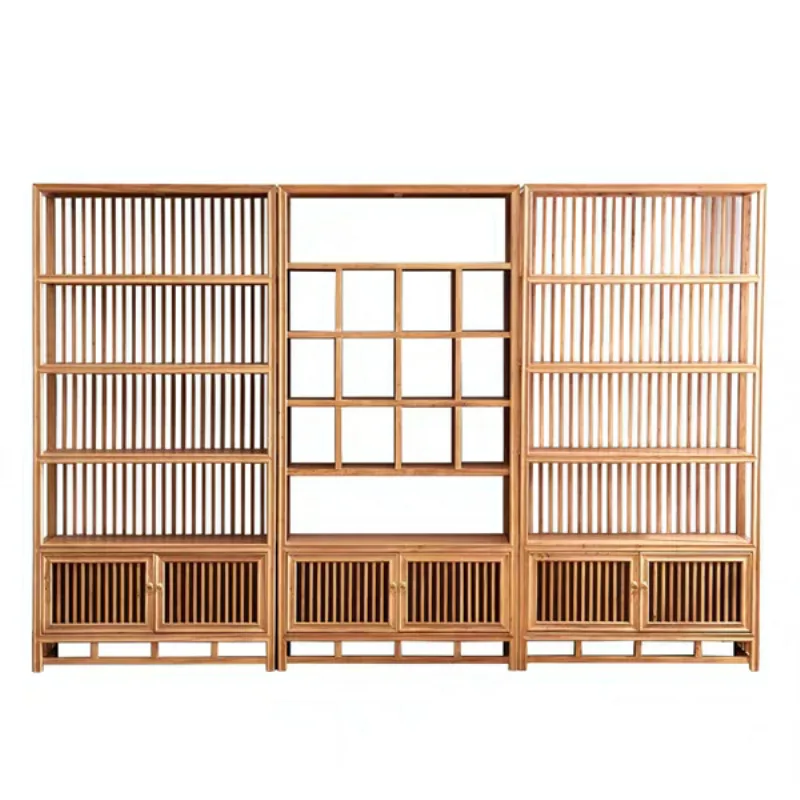 

New Chinese style, solid wood, display cabinet, elm, tea rack, Duobao Pavilion, shelf
